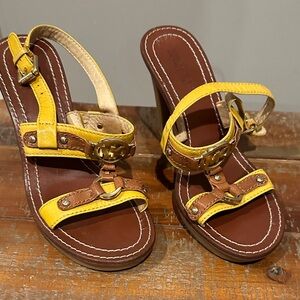 MICHAEL Michael Kors Yellow and Brown Sandals
